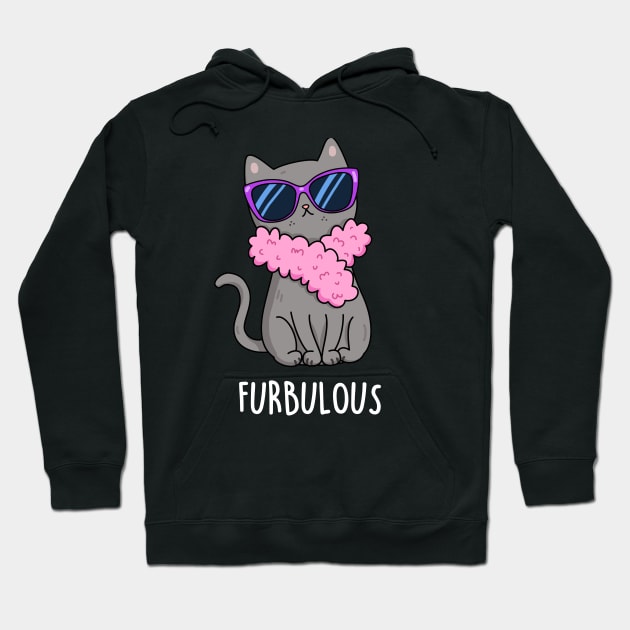 Furbulous Cute Cat Pun Hoodie by punnybone